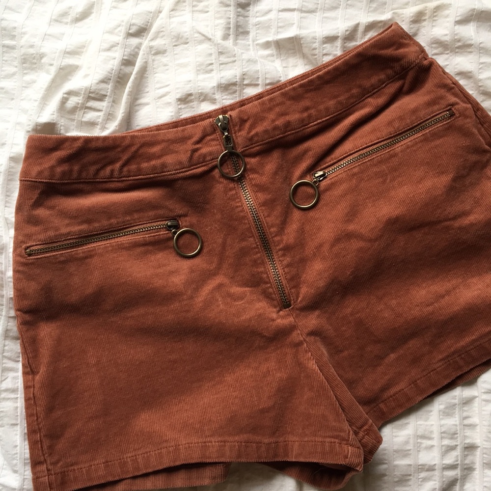 high-waisted corduroy shorts